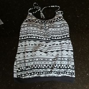 Zesica L Black & White Tankini